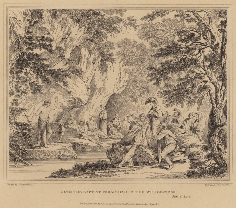 Jan Křtitel káže na poušti, Matouš od Salvator Rosa