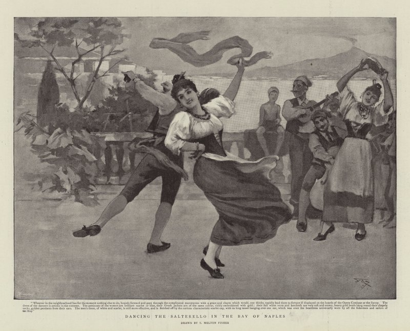 Tanec na Saltarello v Neapolském zálivu od Samuel Melton Fisher