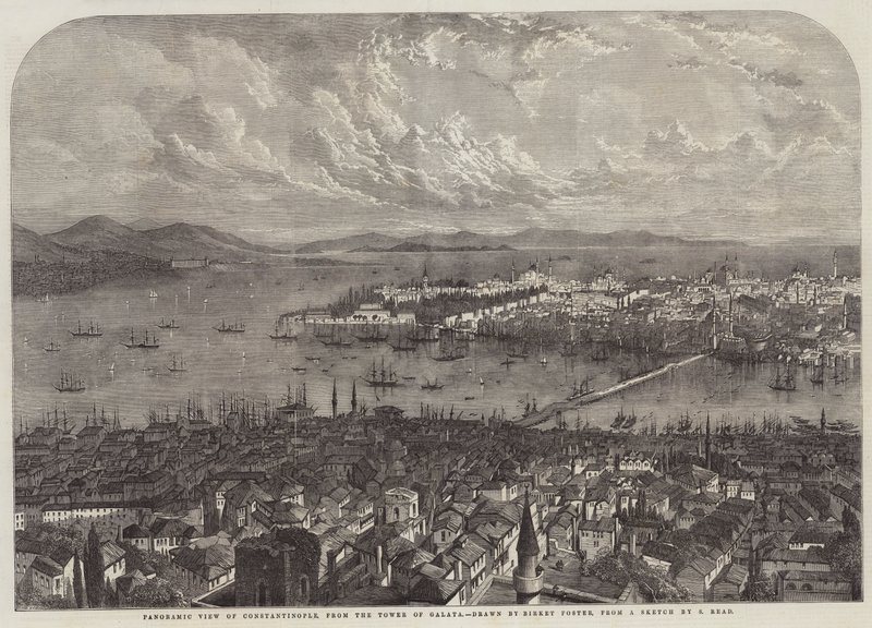 Panoramatický pohled na Konstantinopol, z věže Galata od Samuel Read
