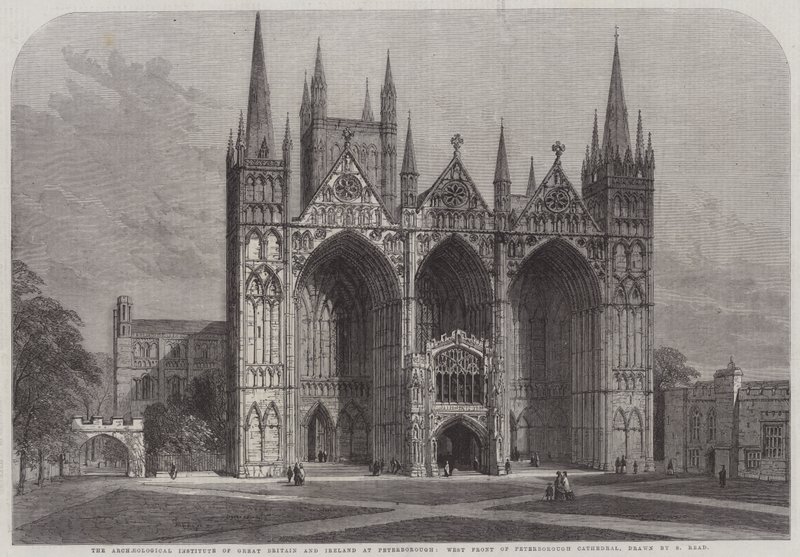 Archeologický institut Velké Británie a Irska v Peterborough, západní fronta katedrály v Peterborough od Samuel Read