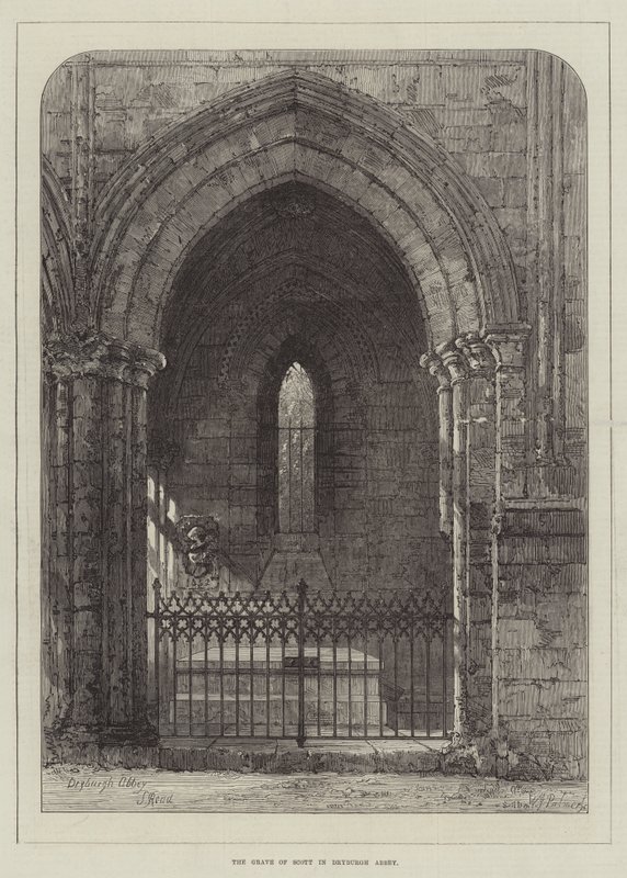 Scottův hrob v Dryburgh Abbey od Samuel Read