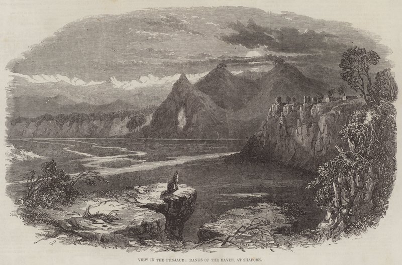 Pohled v Paňdžábu, Banks of the Ravee, v Shapore od Samuel Read