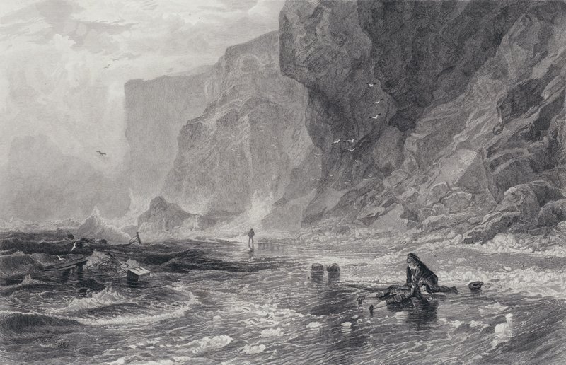 Ilustrace k Pirátovi od Sira Waltera Scotta (rytina) od Samuel (after) Bough