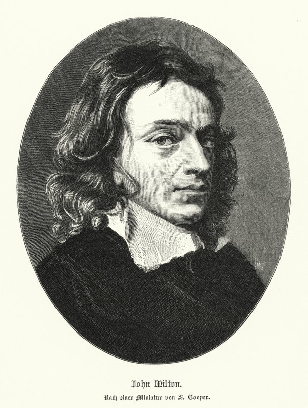 John Milton , anglický básník (litho) od Samuel (after) Cooper