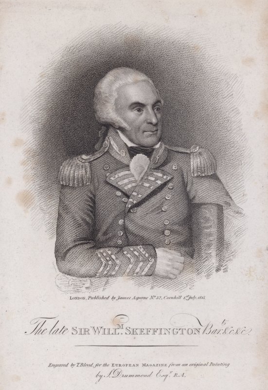 Sir William Skeffington (1742-1815), plukovník Leicestershire Yeomanry (rytina) od Samuel (after) Drummond