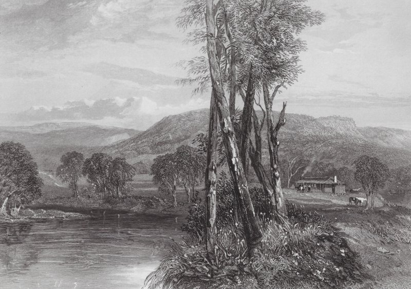 Austrálie: Na řece Goulburn, Victoria (rytina) od Samuel (after) Prout