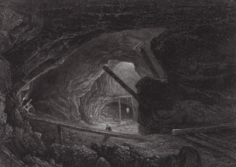 Austrálie: Burra Burra Copper Mines (rytina) od Samuel (after) Prout