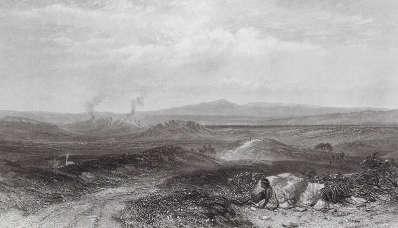 Austrálie: Pohled na Botany Bay (rytina) od Samuel (after) Prout