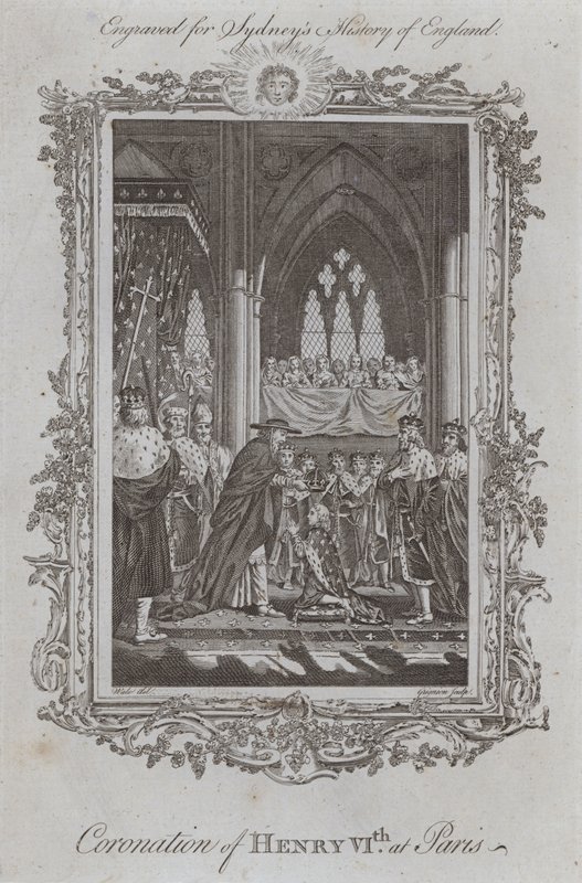 Korunovace Jindřicha VI. v Paříži (rytina) od Samuel (after) Wale