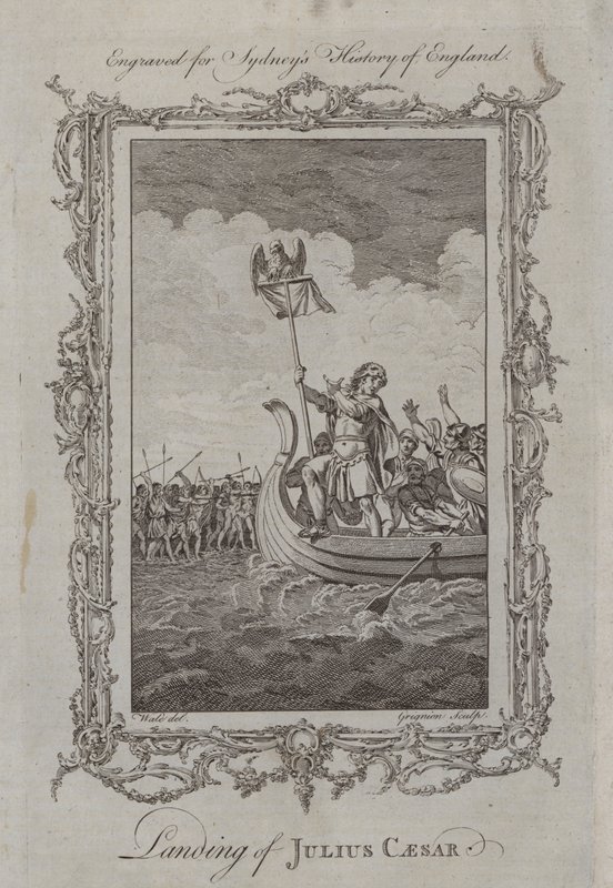 Přistání Julia Caesara (rytina) od Samuel (after) Wale