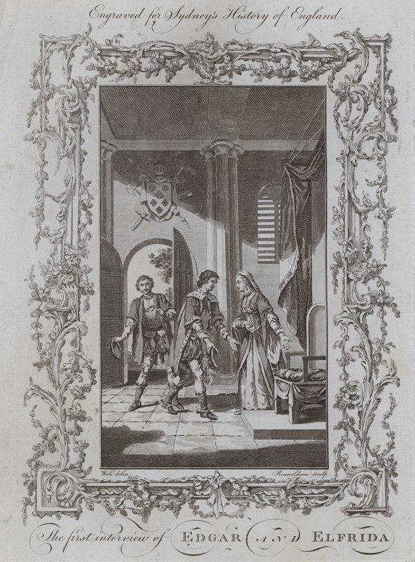 První rozhovor Edgara a Elfridy (rytina) od Samuel (after) Wale