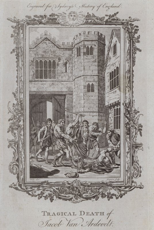 Tragická smrt Jacoba Van Ardevelta (rytina) od Samuel (after) Wale