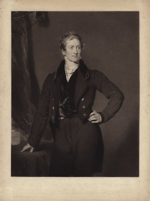 Sir Robert Peel, anglický konzervativní politik a předseda vlády (rytina) od Samuel Cousins