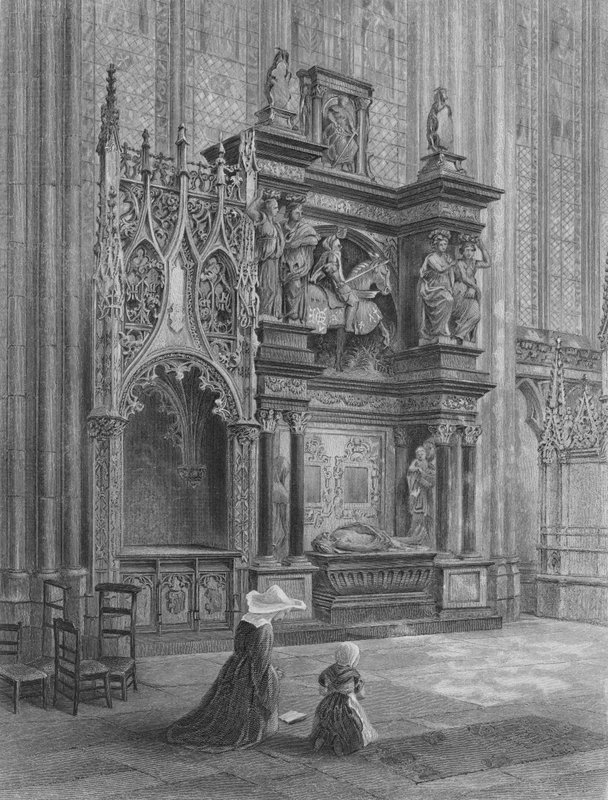 Hrobka Louise de Breze, Rouenská katedrála (rytina) od Samuel John Hodson