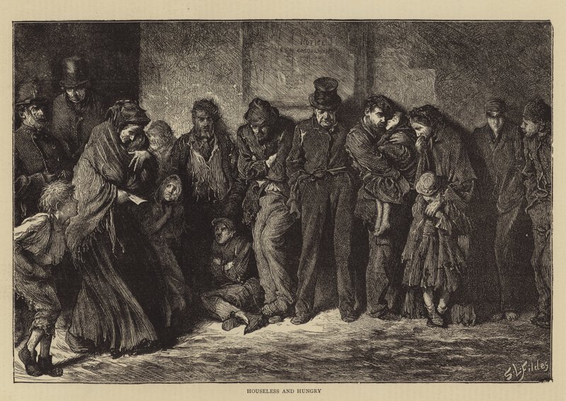 Bez domova a hladoví od Samuel Luke Fildes