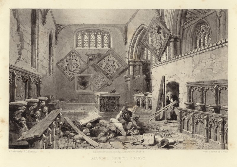 Arundel Church (litotinta) od Samuel Prout