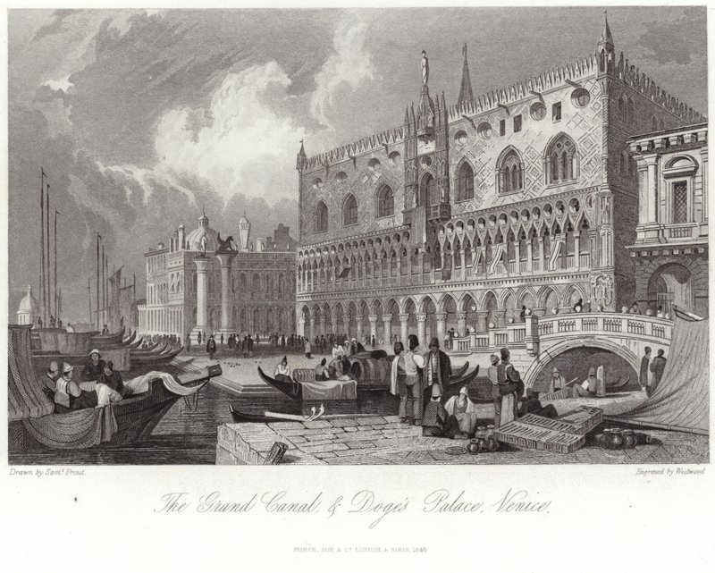 Canal Grande a Dóžecí palác od Samuel Prout