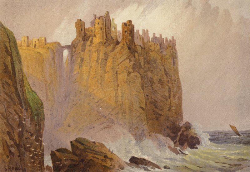 Sever Irska, hrad Dunluce (barevné lito) od Samuel Read