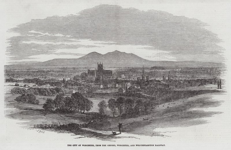Město Worcester, z Oxford, Worcester a Wolverhampton Railway od Samuel Read