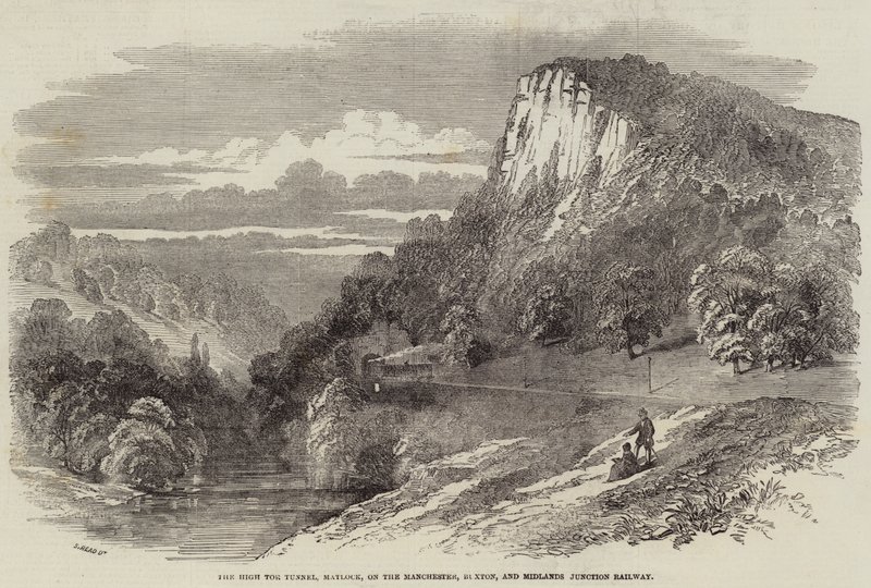 High Tor Tunnel, Matlock, na železnici Manchester, Buxton a Midlands Junction od Samuel Read