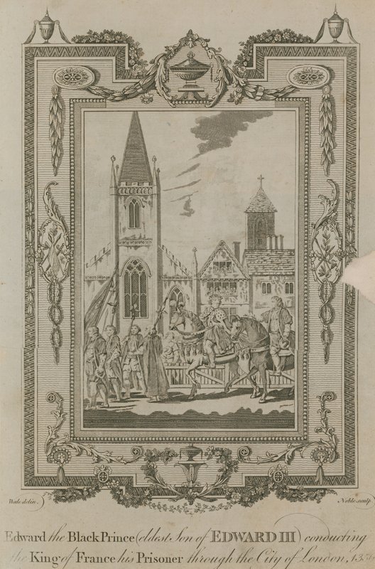 Edward Černý princ provází svého zajatce francouzského krále Londýnem od Samuel Wale