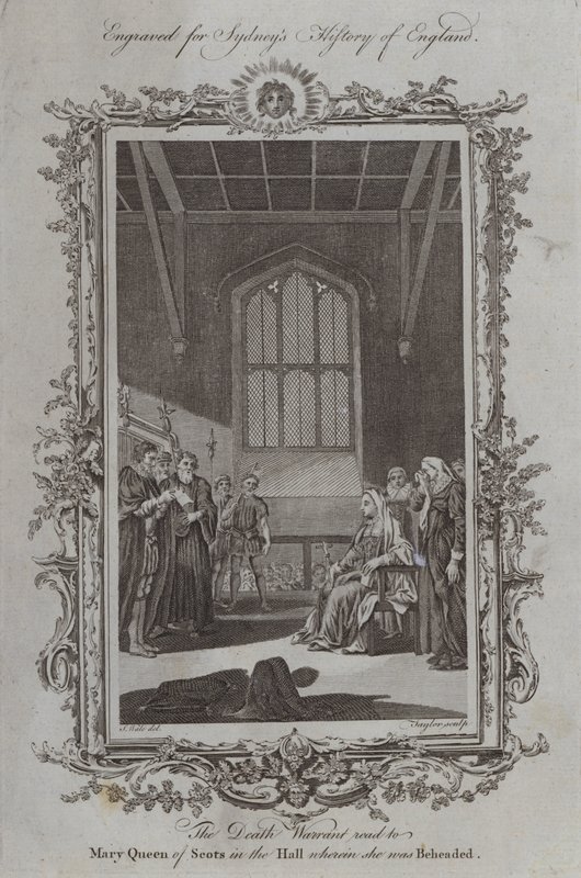 Rozsudek smrti četl Mary Queen of Scots v sále, kde byla sťata od Samuel Wale
