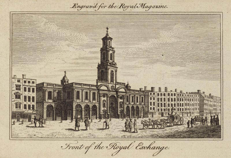 Přední část Royal Exchange v City of London od Samuel Wale