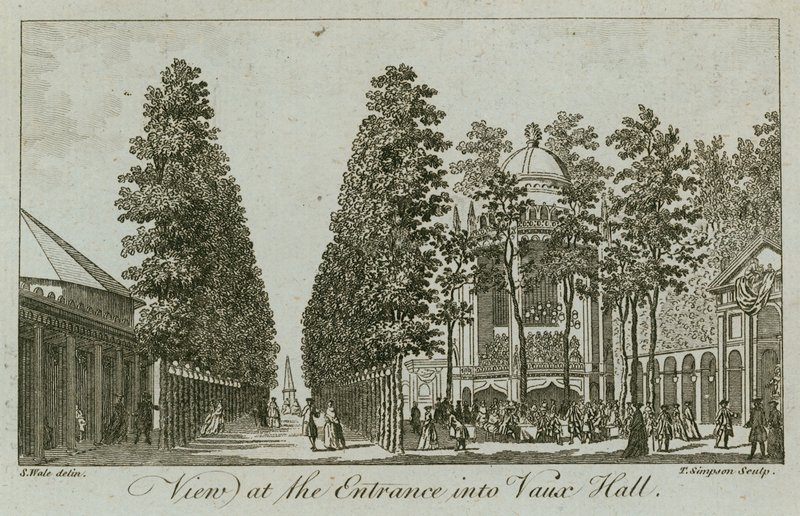 Pohled na vchod do Vauxhall Gardens, Londýn od Samuel Wale