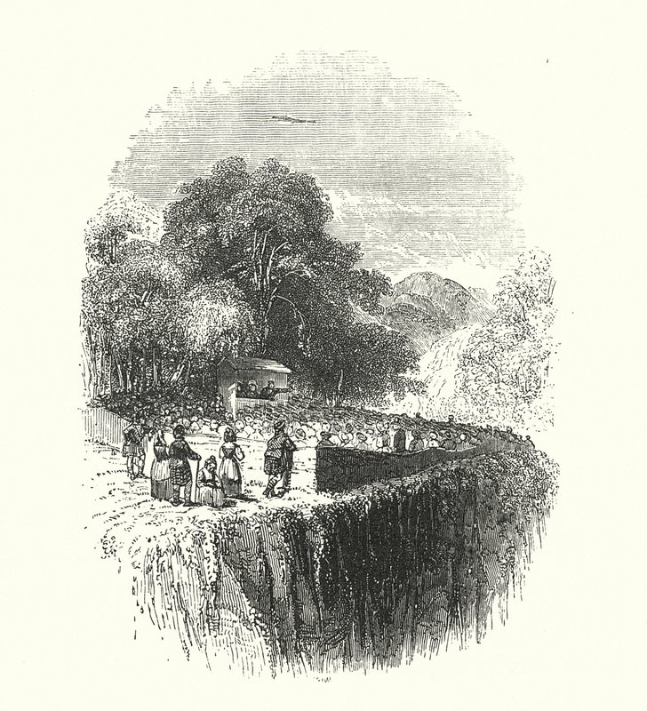 Svátostná neděle v Kilmoracu (rytina) od Samuel Williams