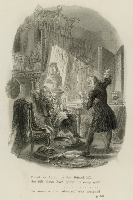 Scéna z listu doktoru Arbuthnotovi, Alexander Pope (rytina) od Scottish School