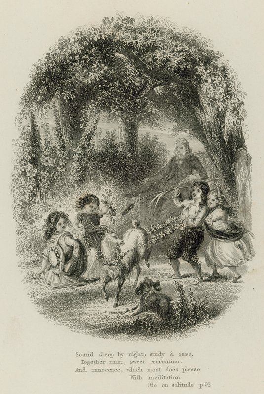 Scéna z Ódy na samotu, od Alexandra Popea (rytina) od Scottish School