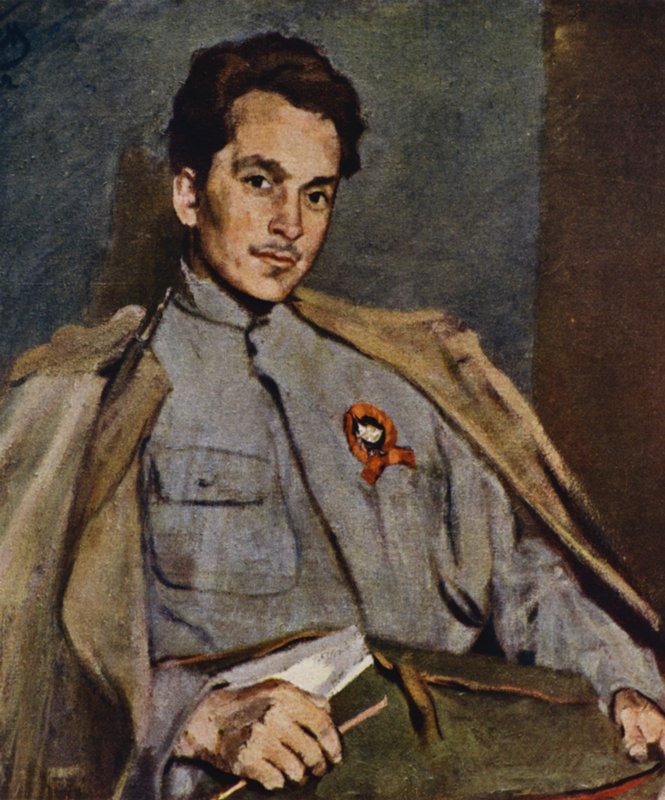 Portrét ruského spisovatele a revolucionáře Dmitrije Furmanova od Sergei Vasilievich Malyutin