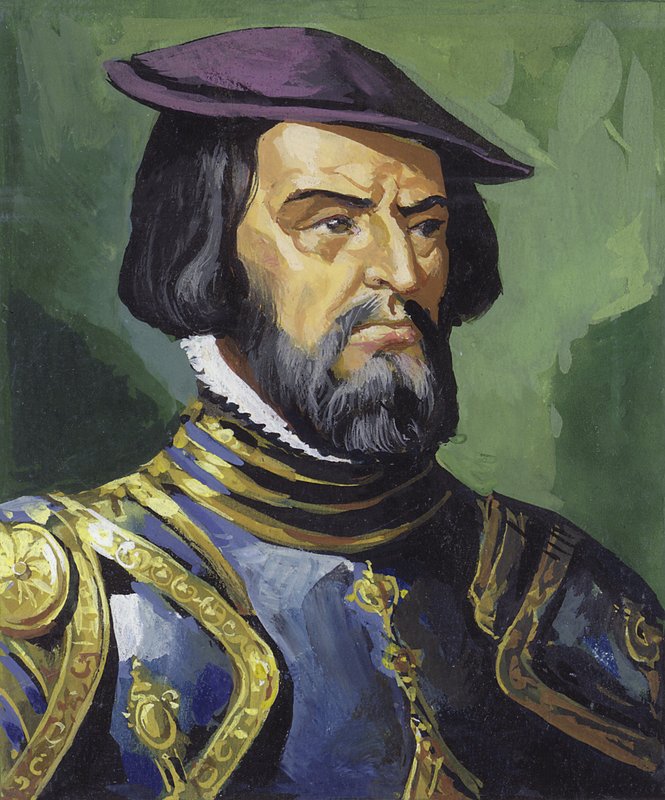Hernando Cortes (kvaš na papíře) od Severino Baraldi