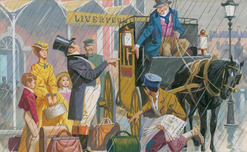 Ilustrace k filmu Black Beauty (kvaš na papíře) od Severino Baraldi