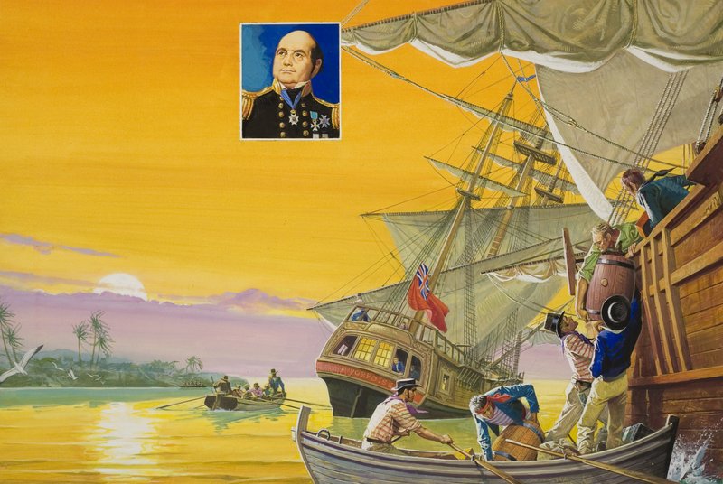 Sir John Franklin (1786-1847) (kvaš na papíře) od Severino Baraldi