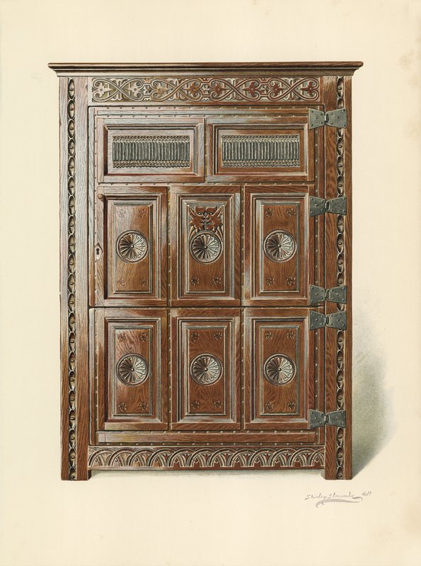 Dubová skříň (velština) (chromolitho) od Shirley Charles Llewellyn Slocombe