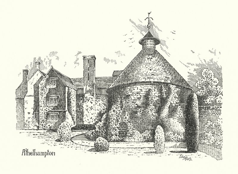 Dorset: Athelhampton Hall (litografie) od Sidney Heath