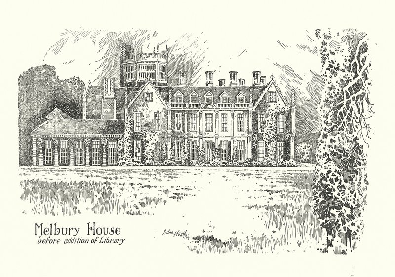 Dorset: Melbury House (litografie) od Sidney Heath