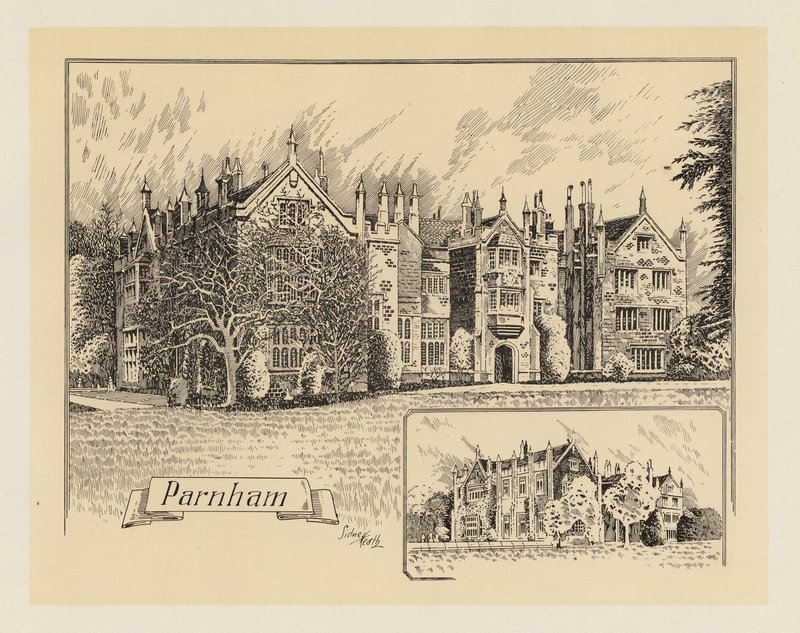 Dorset: Parnham (litografie) od Sidney Heath