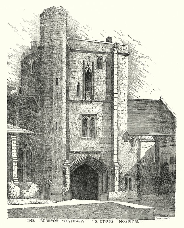 The Beaufort Gateway, S Cross Hospital (rytina) od Sidney Heath