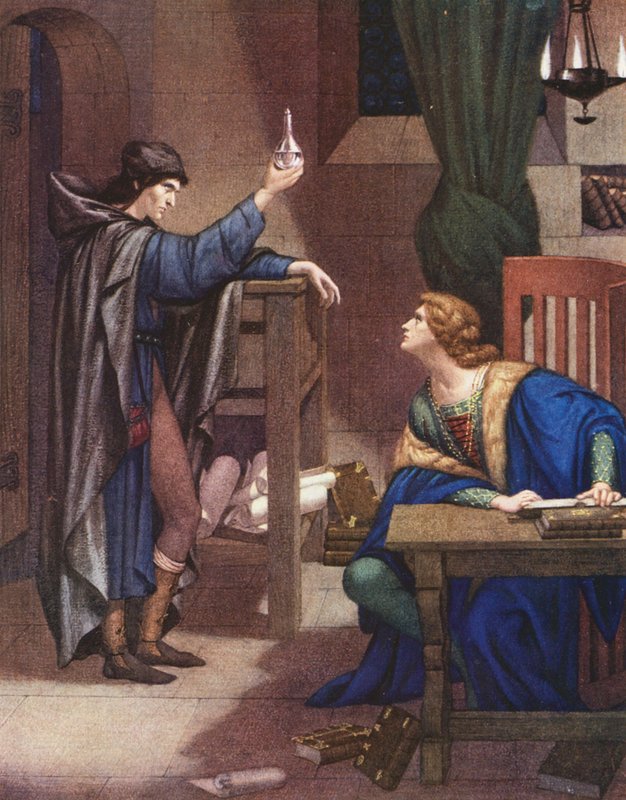 Zlatá legenda: Lucifer a princ Jindřich (barevná litografie) od Sidney Meteyard