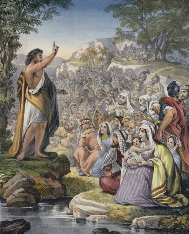 Jan káže v poušti (barevná rytina) od Siegfried Detler Bendixen