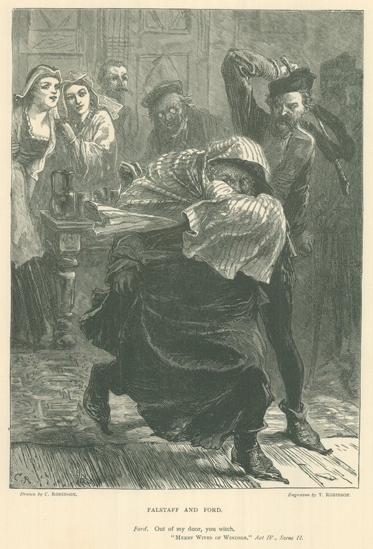 Ilustrace k filmu Veselé paničky windsorské od Sir John Charles Robinson