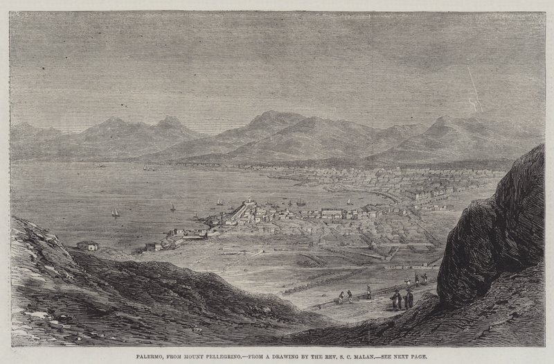 Palermo, z hory Pellegrino od Solomon Caesar Malan