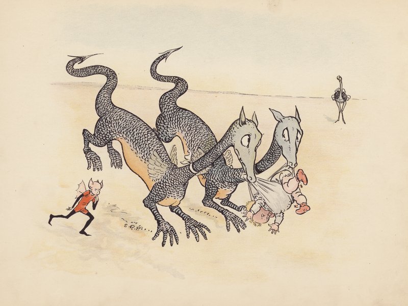Ilustrace k Malým dvojčatům od S. Rosamond Praeger (barevná litografie) od Sophia Rosamond Praeger