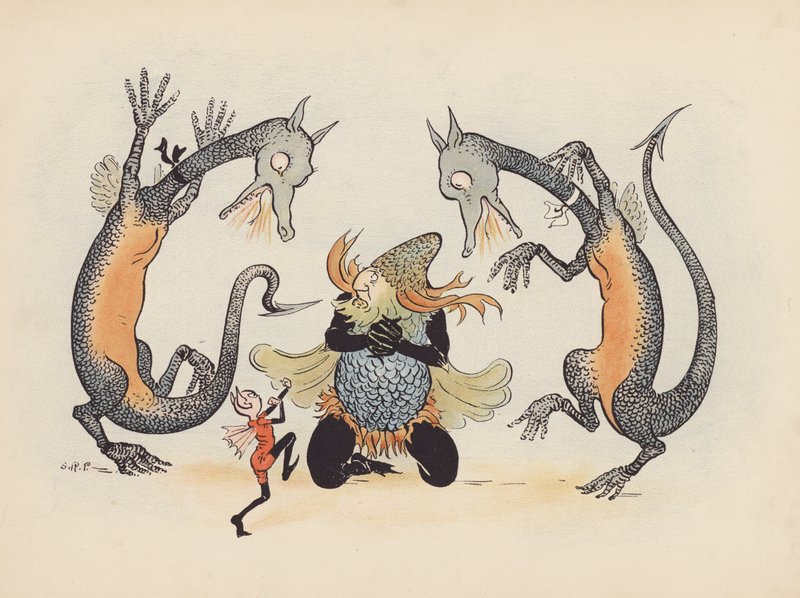Ilustrace k Malým dvojčatům od S. Rosamond Praeger (barevná litografie) od Sophia Rosamond Praeger