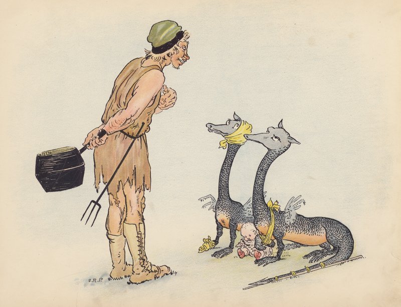 Ilustrace k Malým dvojčatům od S. Rosamond Praeger (barevná litografie) od Sophia Rosamond Praeger