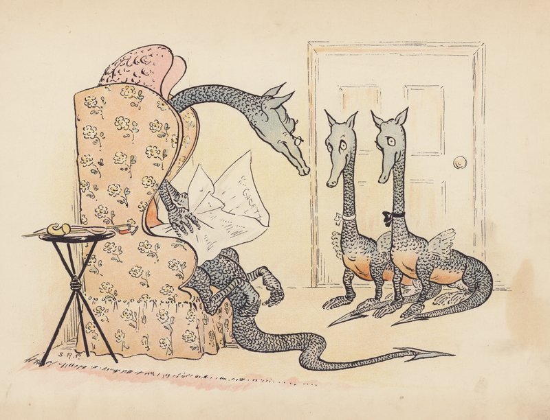 Ilustrace k Malým dvojčatům od S. Rosamond Praeger (barevná litografie) od Sophia Rosamond Praeger