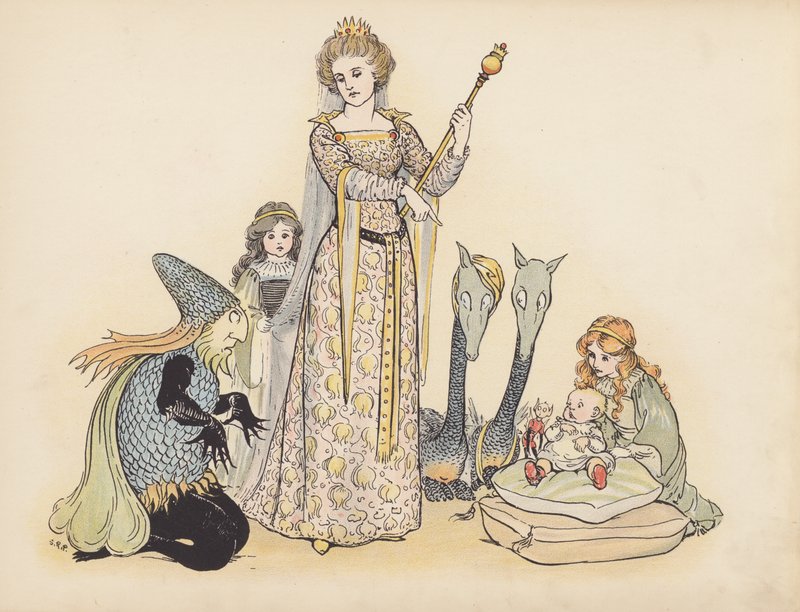 Ilustrace k Malým dvojčatům od S. Rosamond Praeger (barevná litografie) od Sophia Rosamond Praeger