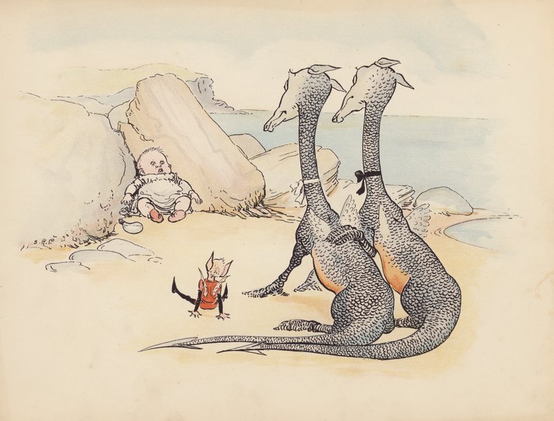 Ilustrace k Malým dvojčatům od S. Rosamond Praeger (barevná litografie) od Sophia Rosamond Praeger